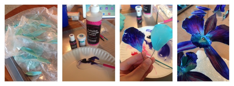 step by step teal purple gum paste orchids